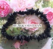 Black Obsidian Crystal Healing Chip Bracelets