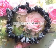 Snowflake Obsidian Crystal Healing Chip Bracelets