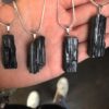 Black Tourmaline Rough Crystal Pendant