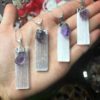 Selenite with a beautiful Amethyst Gem Pendant